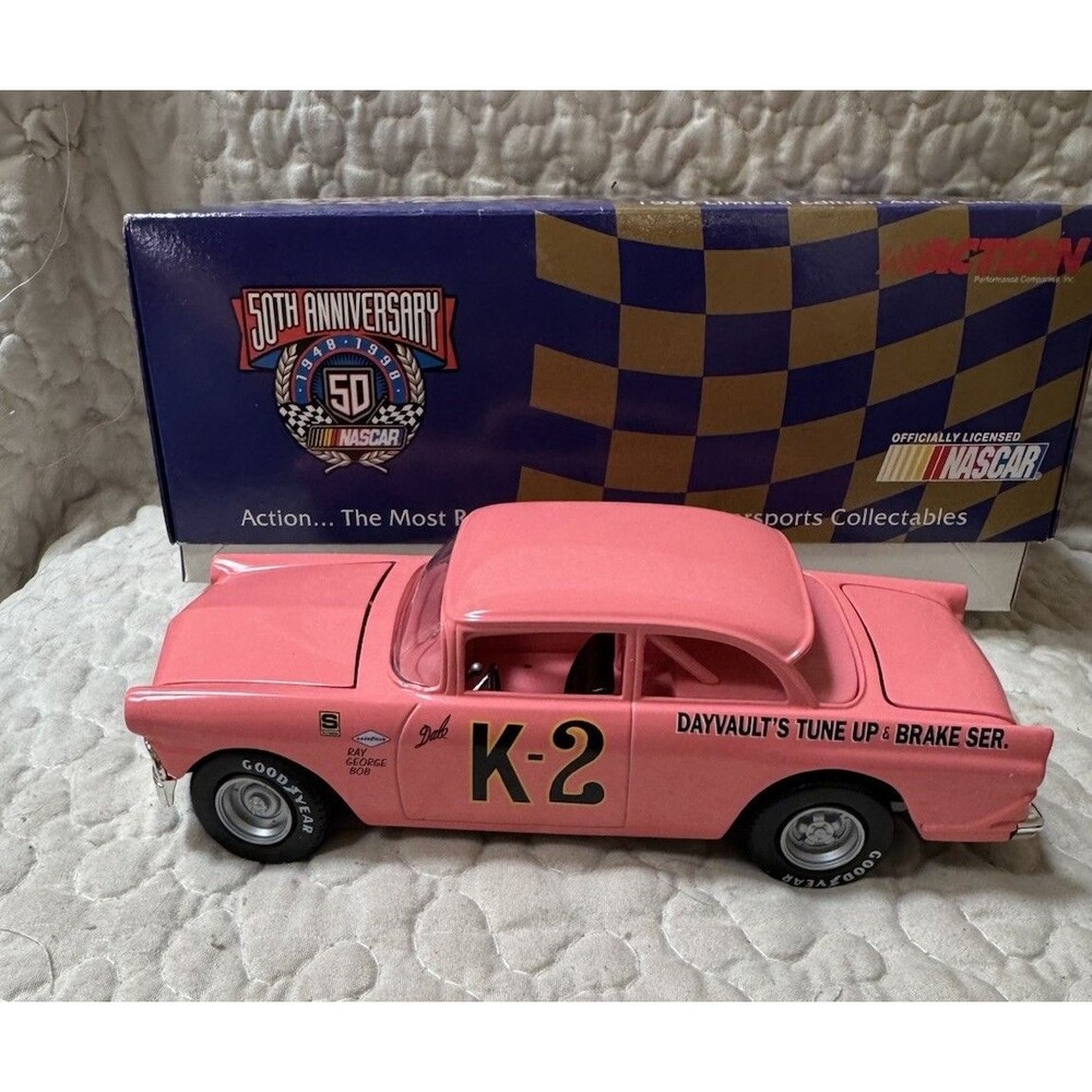 1956 Dale Earnhardt K2 Ford Victoria Pink Roof 1:24 Action NASCAR Diecast Bank